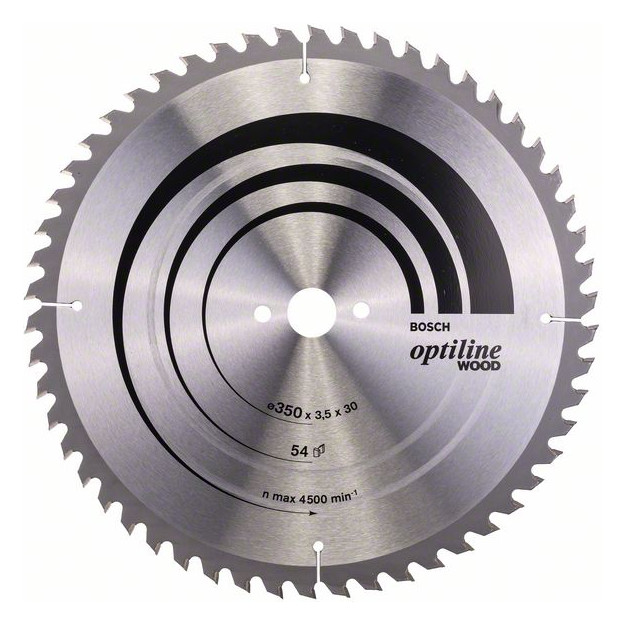 Bild HM-Kreissägeblatt 350x3,5/2,5x30 54Z WBosch VE à 1 Stück OptilineWood für Tischsäg-0
