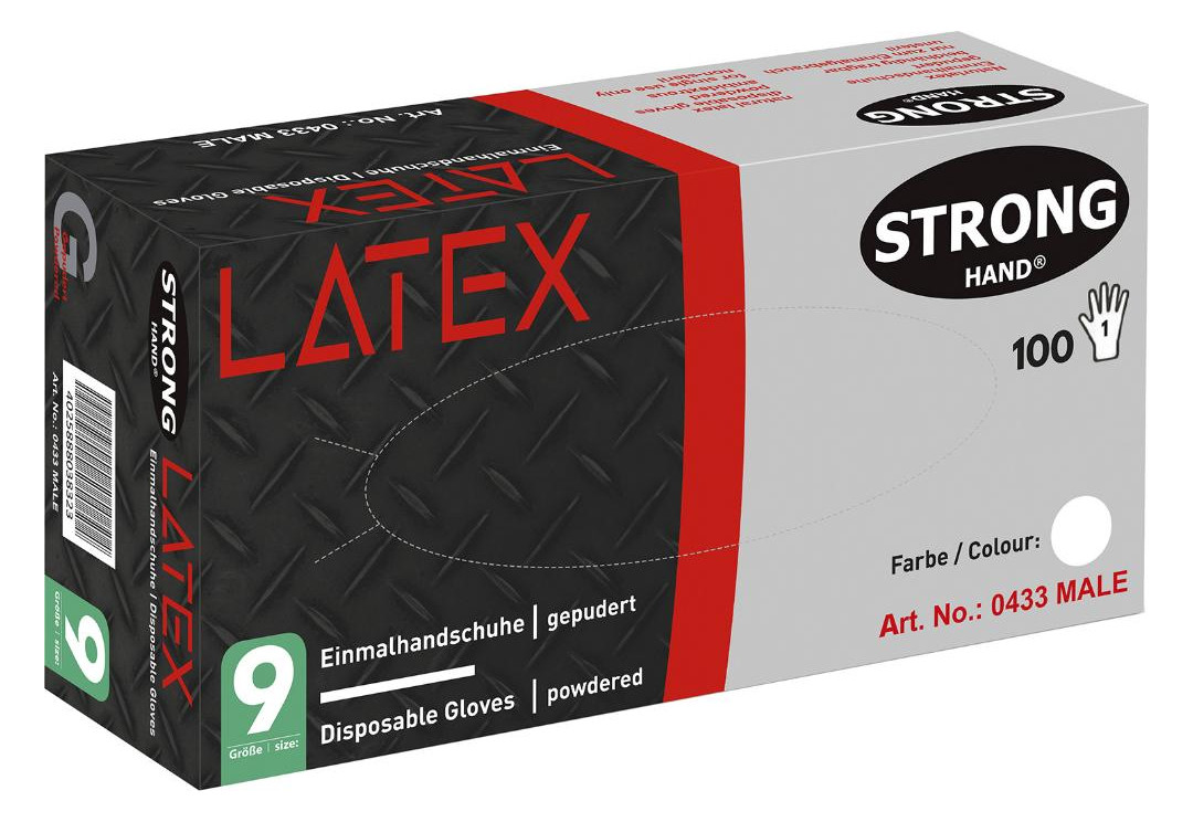 Bild Einweghandsch.Male, LatexGr. 10, gep(Box a 100 St. )-1
