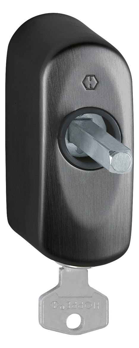 Bild Drehkipp- Fenstergriffrosette, abschließbar, MUS950S 100NM, verdeckt verschraubt, Vierkant 7, schwarz satiniert-Resista® - HOPPE-0
