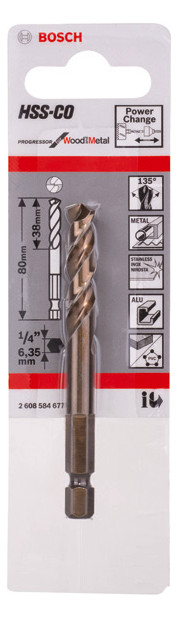 Bild HSS-Co Zentrierbohrer Ø7,15x80 6-kant Bosch VE à 1 Stück für Power Change-Adapte-1
