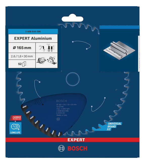 Bild HM Kreissägeblatt 165x2,6x30mm Z52 TF-Bo sch Expert Aluminium - BOSCH-1
