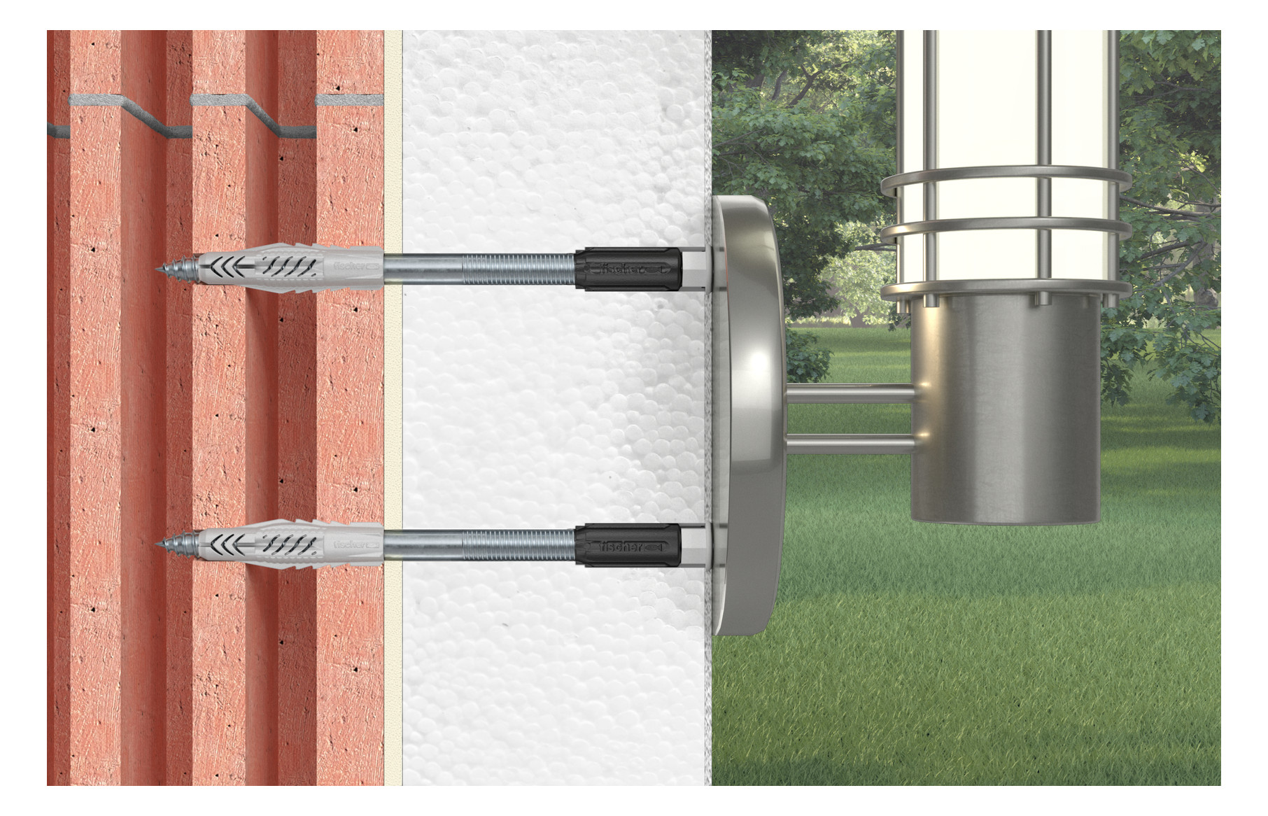 Bild Abstandssystem Thermax 8/180 M 6 Stahl,zn,m.Kunststoffkonus - fischer-1