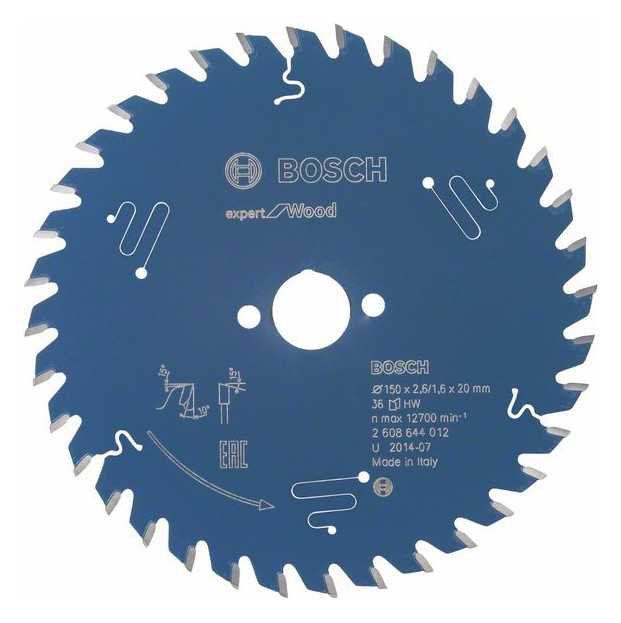 Bild HM Kreissägeblatt 150x2,6x20mm Z36 W Bos ch Expert Wood - BOSCH-0