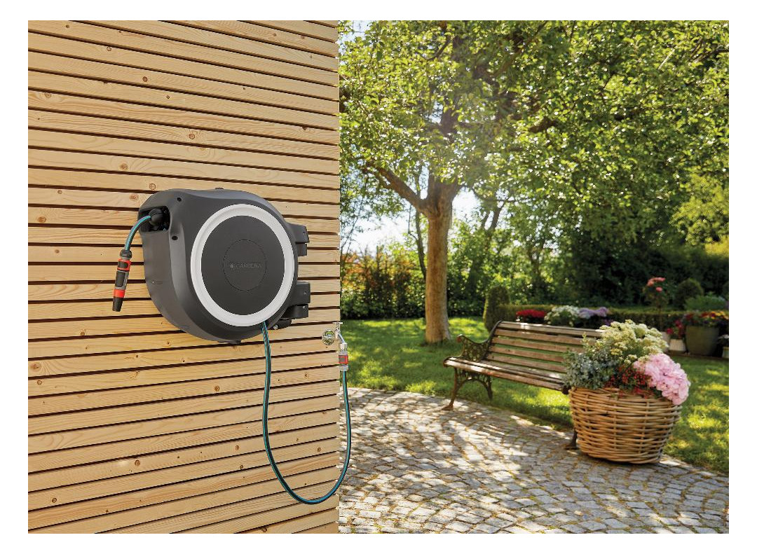 Bild Wand-Schlauchbox RollUp M /L (weiß) 25 m - Gardena-6