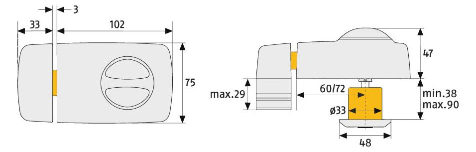 Bild WET-Zusatzschloss,mit Drehknauf,DL-R 7010 EK,braun - ABUS-1