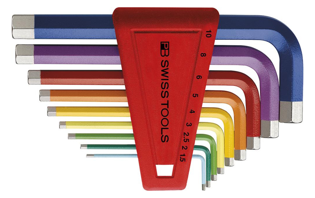 Bild Winkelschraubendreher- Satz im Kunststoffhalter 9-teilig 1,5-10mm Rainbow PB Swi-0