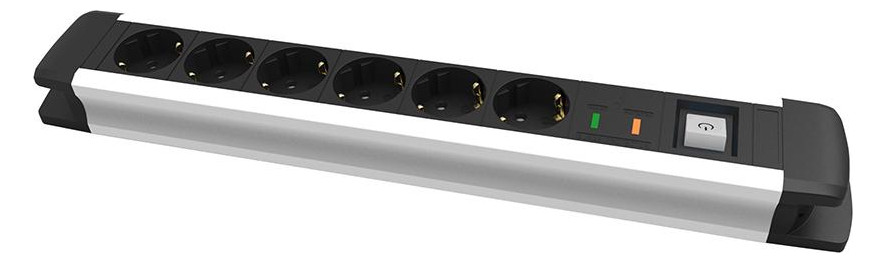 Bild Steckdosenleiste 6-fach H05VV-F3G1,5 1,6 m Aluminium FORTIS-1