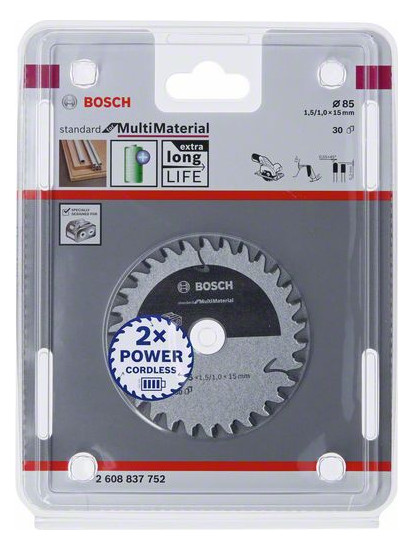 Bild HM-Kreissägeblatt 85x1,5/1x15 30Z Bosch VE à 1 Stück Multi Mat für Akkusägen-1