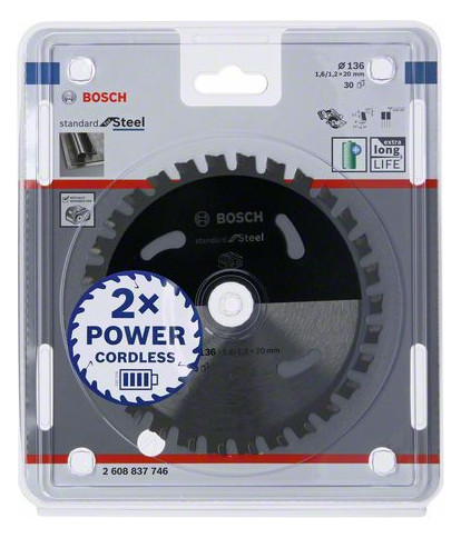Bild HM-Kreissägeblatt 136x1,6/1,2x20 30Z Bosch VE à 1 Stück Standard Steel Akkusägen-1