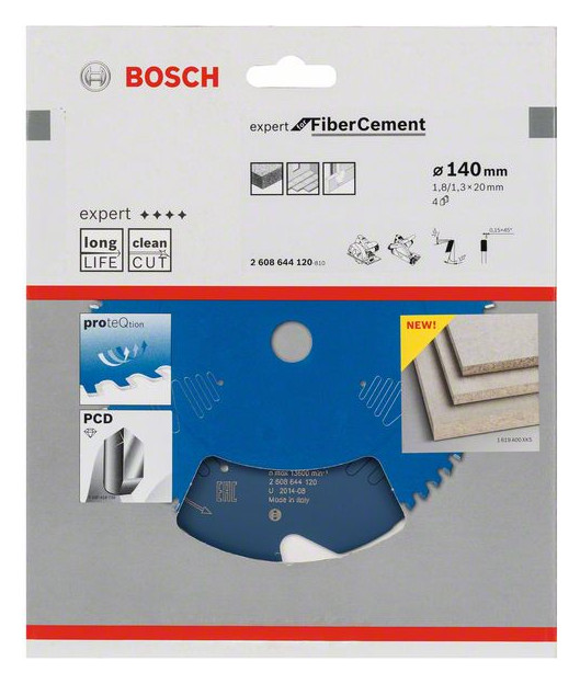 Bild HM-Kreissägeblatt 140x1,8/1,3x20 4Z TCG Bos VE à 1 Stück Expert for Fiber Cement - BOSCH-1
