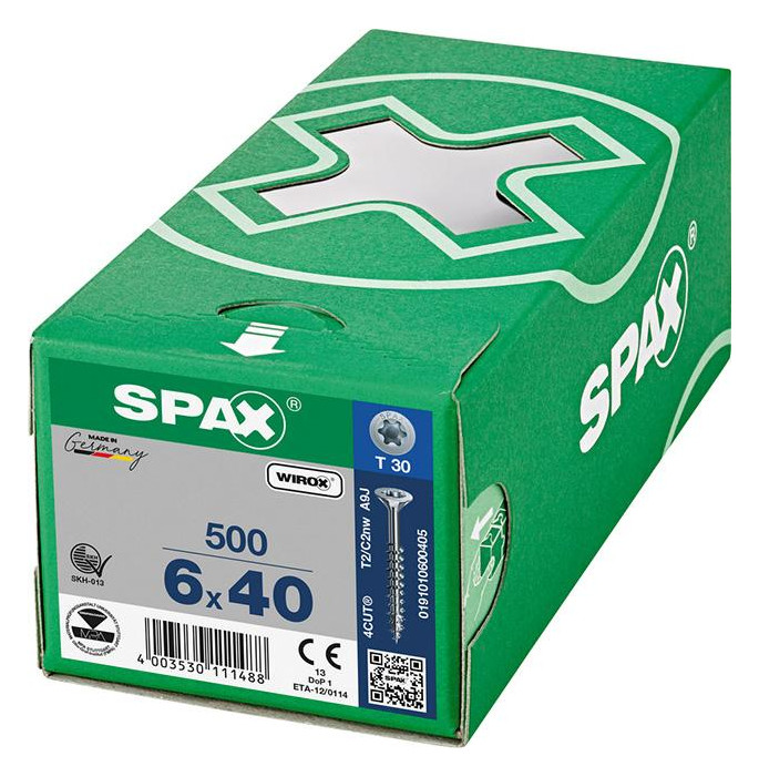 Bild Universalschraube Senkkopf 6x40mm,Teilgw,Innensechsrund T30,WIROX - SPAX-1