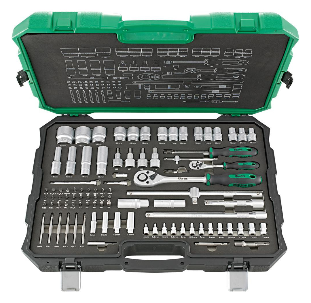 Bild Steckschlüssel-Garnitur 1/4""+1/2"" 91-t eilig FORTIS-0