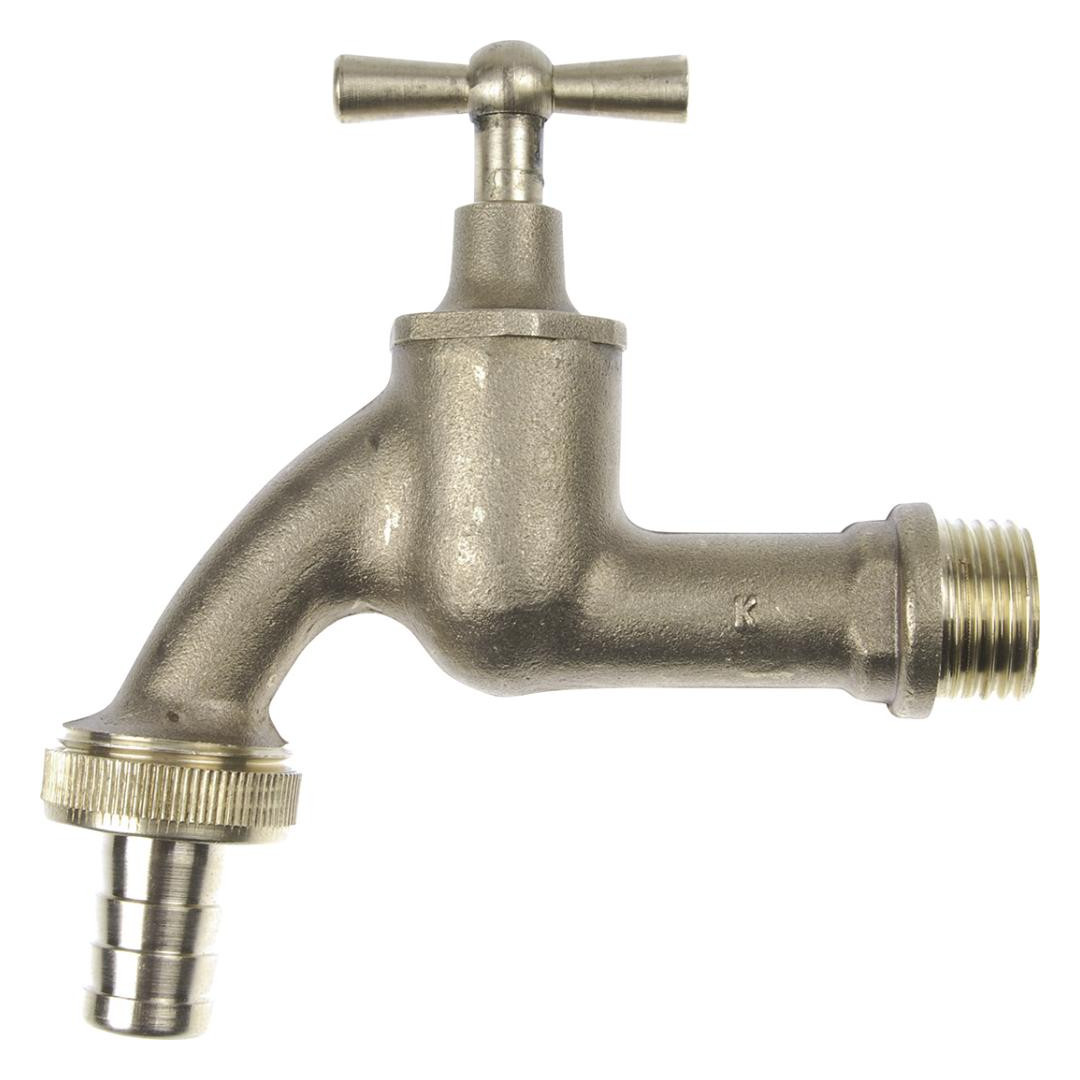 Bild MS Auslaufventil Knebelgriff,blank matt, 1/2""AG x 3/4""AG x 1/2""T - KIRCHHOFF-0
