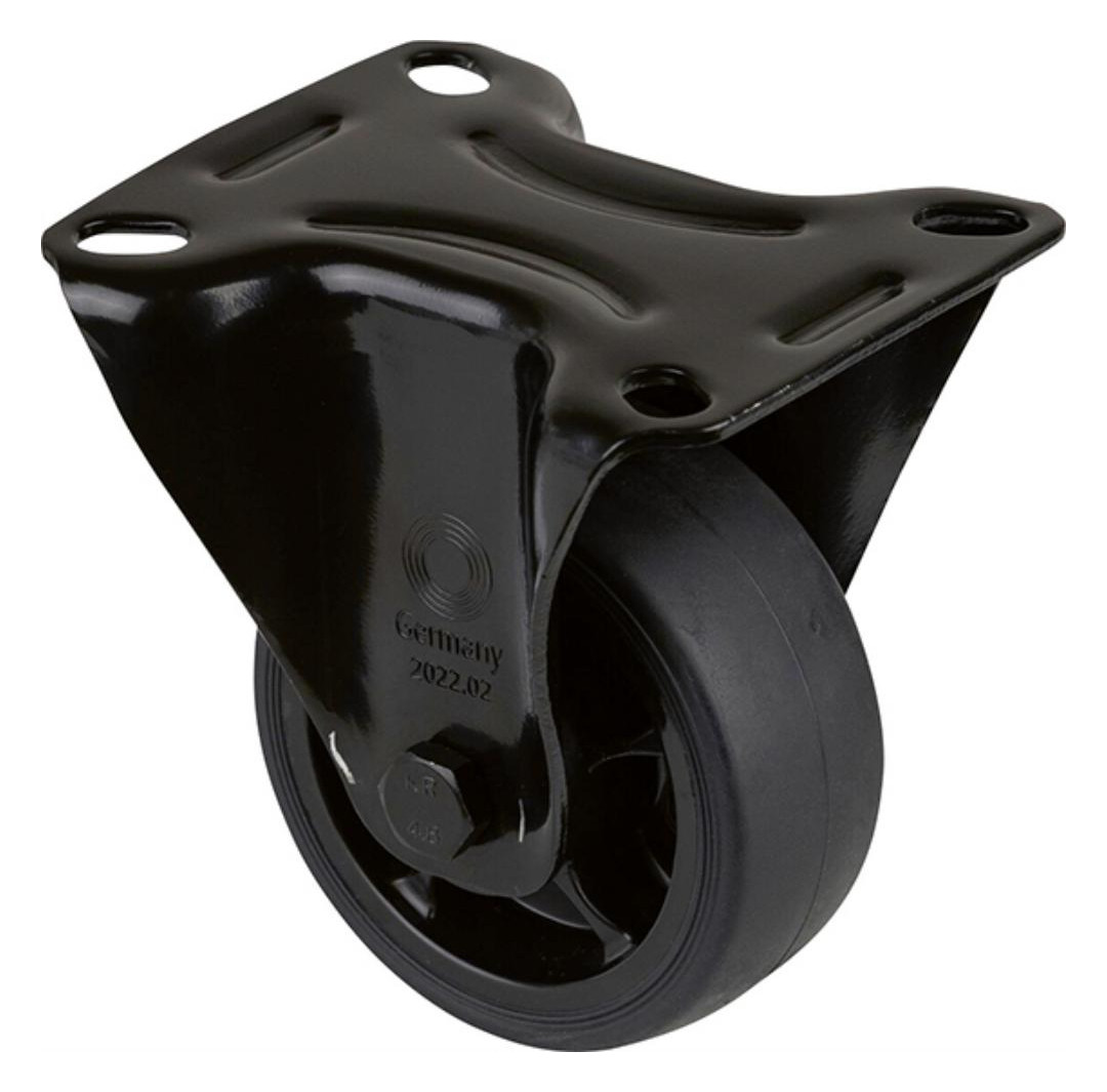 Bild Bockrolle L810.B44.081.06 Ø 80mm,B 32mm, 100kg mit Anschraubplatte Schwarz - n.a.-0