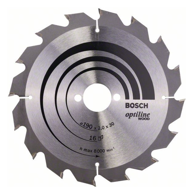 Bild HM-Kreissägeblatt 190x2/1,3x30 16Z WZ Bo sch VE à 1 Stück Optiline Wood - BOSCH-0