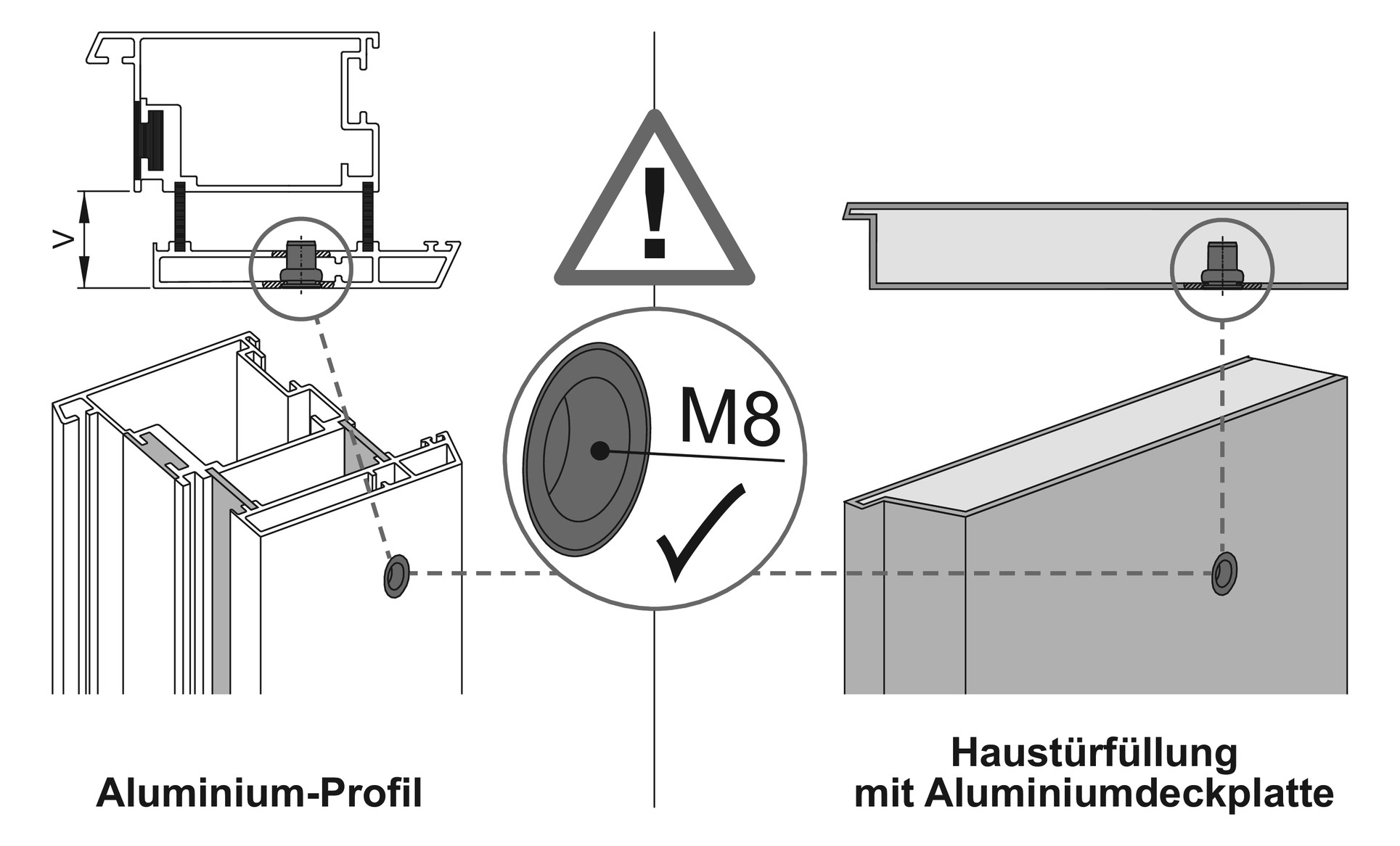 Bild Stoßgriff-Befestigung BS-BG-16 einseitig ,Maß X 11-16, L 20,VE 50 - HOPPE-1