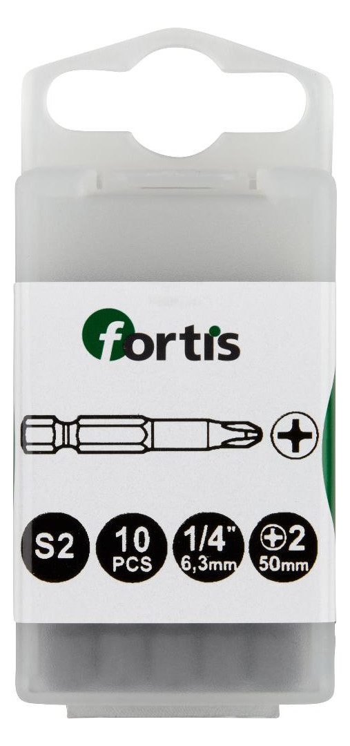 Bild Bit zähhart 1/4"" DIN3126 E6,3 PH2x50mm 10er Pack FORTIS-0