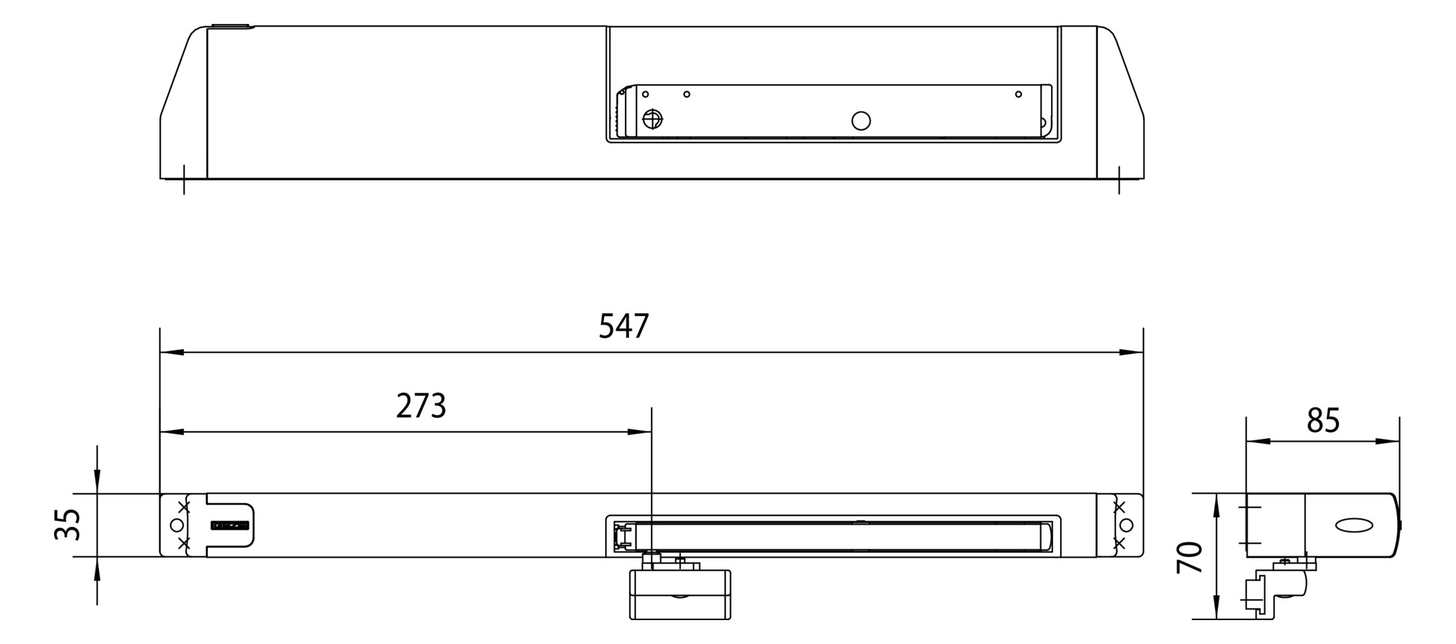 Bild Scherenantrieb E170/2 230 V weiß mit Flügelbock, FB bis 1600 mm - GEZE-1