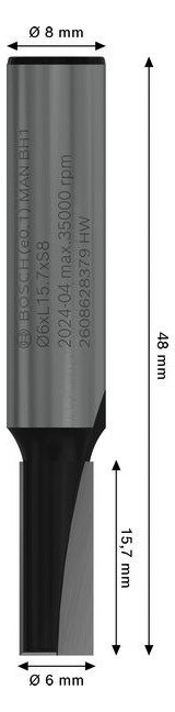 Bild HM-Nutfräser 2-schneider Ø 6,0 mm Bosch-3