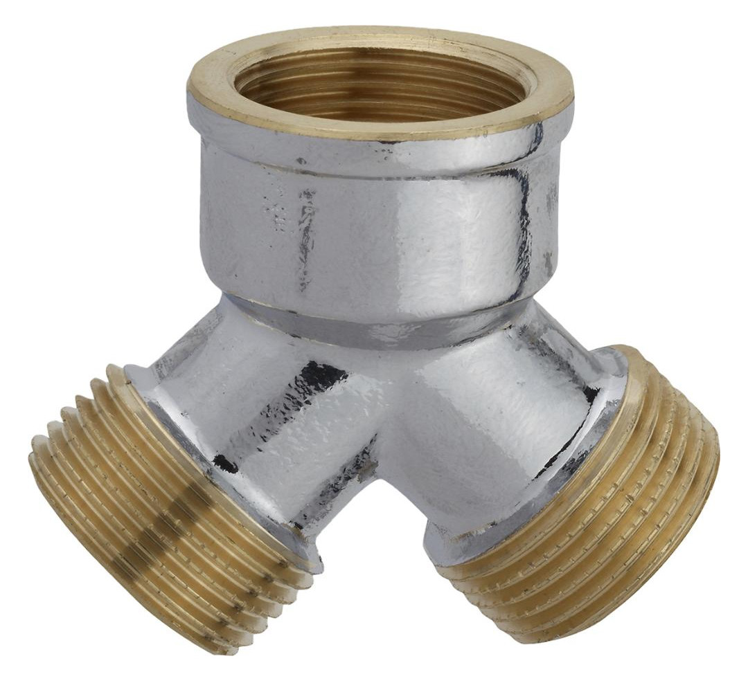 Bild MS 2-Wege-Verteiler, Chrom, 3/4""IG x 3/ 4""AG - KIRCHHOFF-0