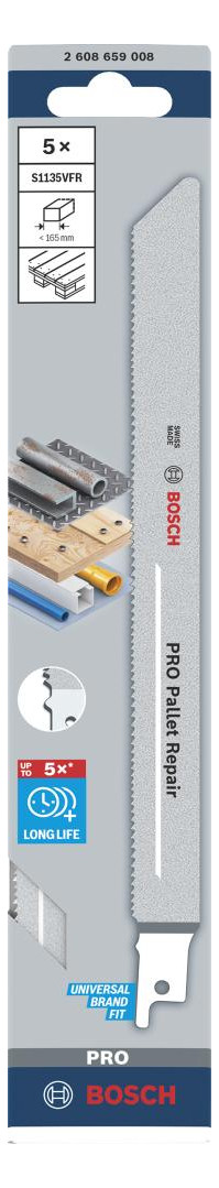 Bild Säbelsägeblatt S1135 VFR 1,25 x 19 x 225 mm PRO Pallet Repair, 5-tlg. BOSCH-1