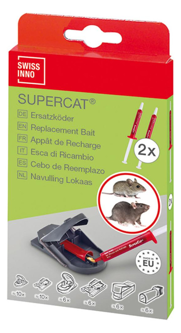 Bild Ersatzköder Spritze für Ratten-/ Mausefal le SuperCat 2x 3g Swissinno Solution-0