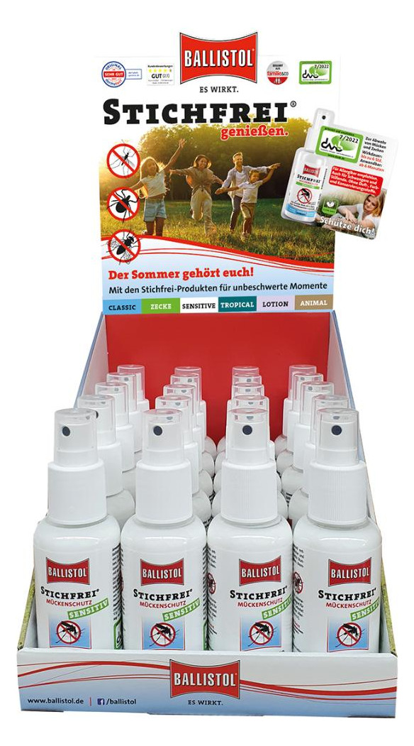 Bild Stichfrei Sensitiv Display 20xPump-Spray a 100ml - BALLISTOL-0