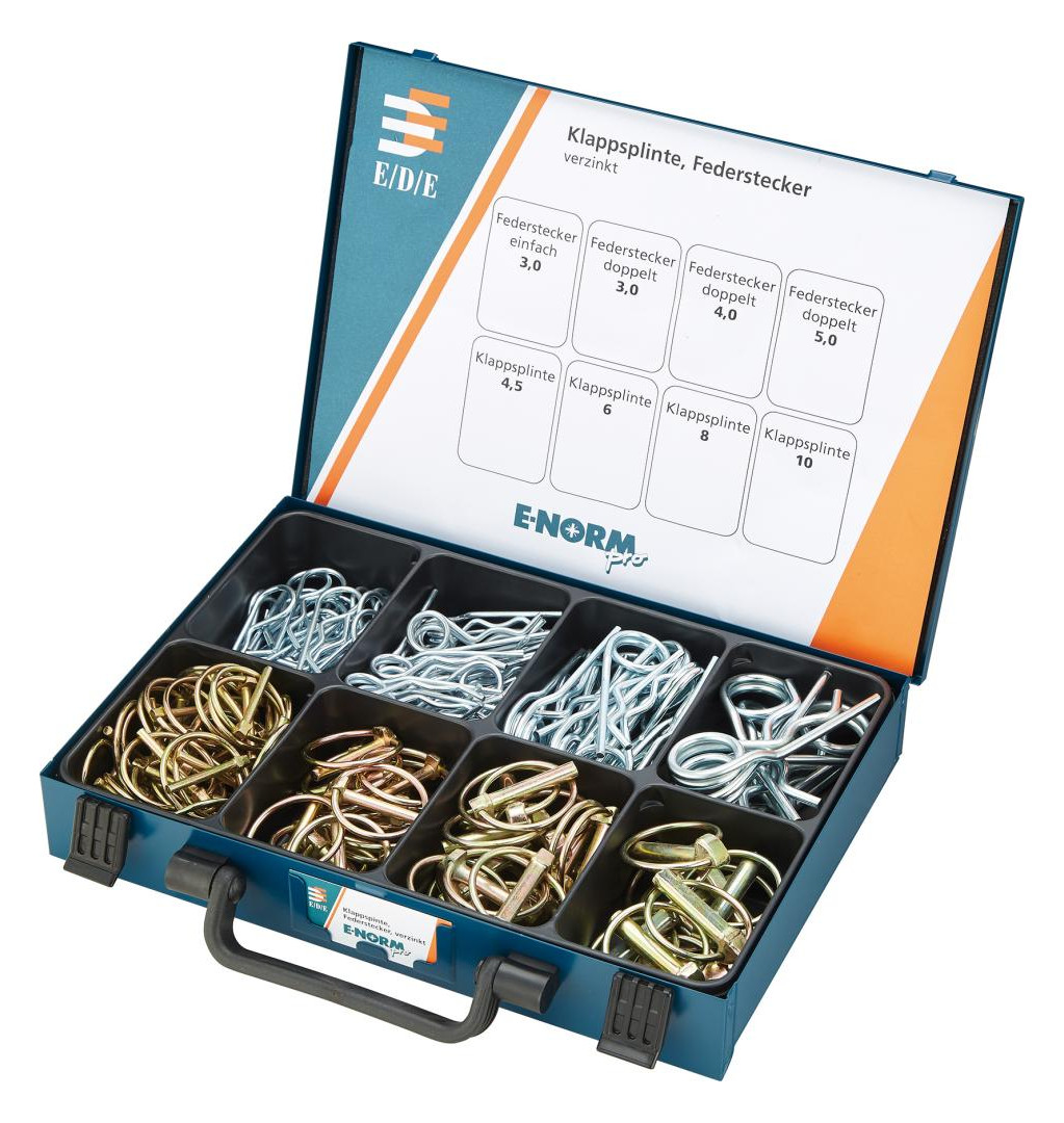 Bild E-NORM Montagekoffer 24 Klappsplint, Federstecker - E-NORMpro-1