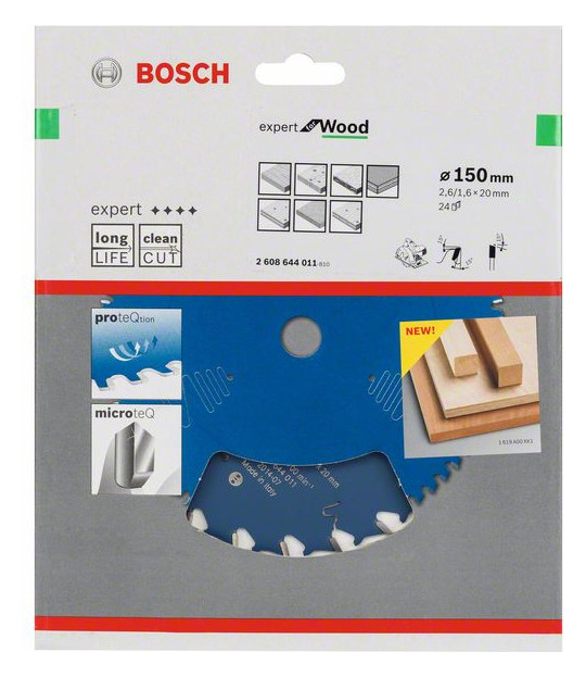 Bild HM-Kreissägeblatt 150x2,6/1,6x20 24Z WBo sch VE à 1 Stück Expert for Wood - BOSCH-1