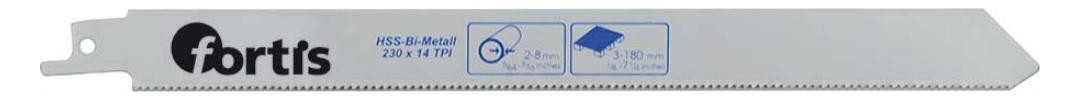 Bild Säbelsägeblatt BiM Länge 230/210mm (5x) Zahnteilung 1,8mm 19x0,9mm für Metall - fortis-0