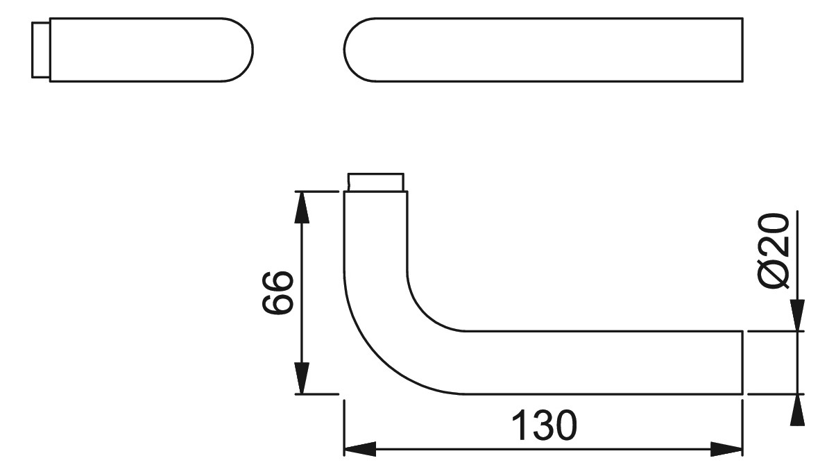 Bild HOPPE Drückerpaar Bonn GD-E150Z, 8mm, Stiftlänge 66mm, DIN Links-Rechts, Türstärke min. 35, Türstärke maximal 45mm, edelstahl matt-1