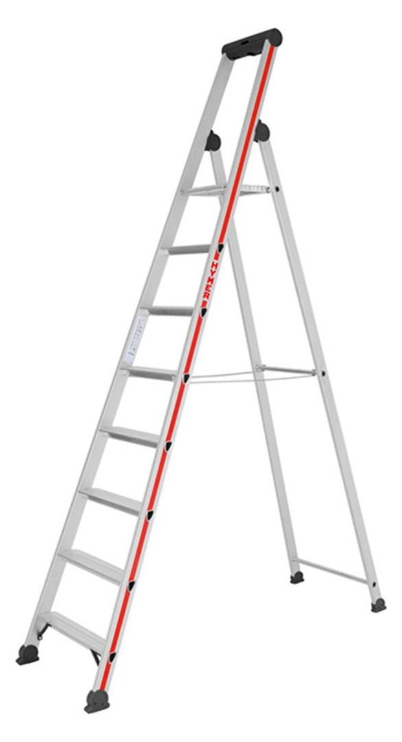 Bild Stufenstehleiter 8Stufen Standhöhe 1,81m 8 Stufen Standhöhe 1,81 m - ALUPRO concept-0