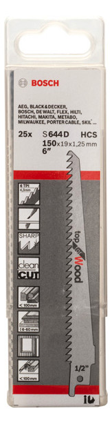 Bild Säbelsägeblatt S 644 D Bosch VE à 25 Stück Top for Wood-1