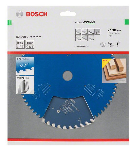 Bild HM-Kreissägeblatt 190x2,6/1,6x30 48Z WBo sch VE à 1 Stück Expert for Wood - BOSCH-1