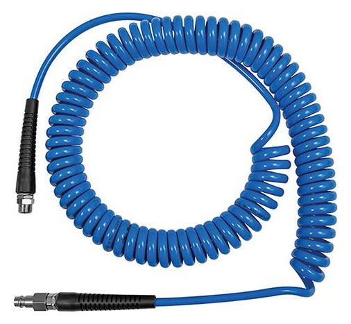 Bild Spiralschlauch PU blau, Verschraubung+Knickschutz AG G3/8"", 12x8mm, 7,5m RIEGLE - RIEGLER-0
