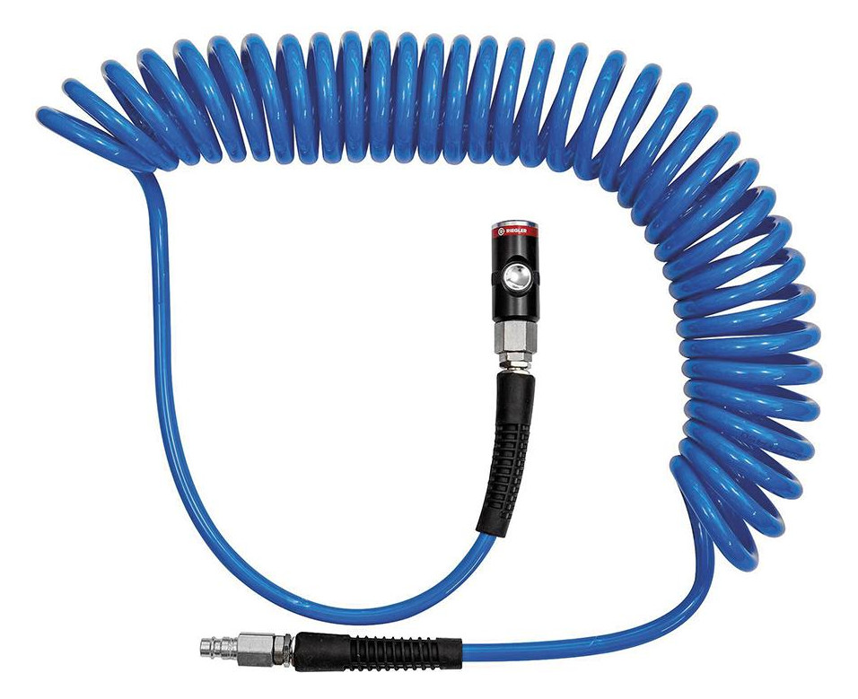 Bild Spiralschlauch PU blau, Sicherheits-Kupplung und Stecker NW7,4 10x6,5mm 10m RIEG - RIEGLER-0