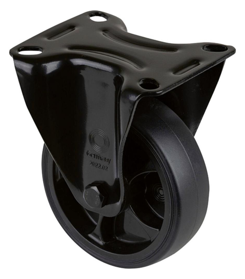 Bild Bockrolle L810.B44.101.06 Ø 100mm,B 32mm ,110kg mit Anschraubplatte Schwarz - n.a.-0