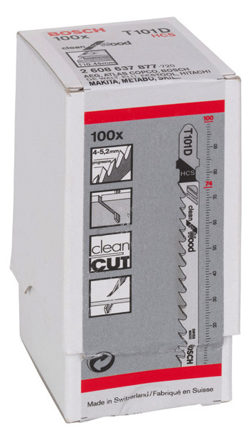 Bild Stichsägeblatt T 101 D Bosch VE à 100 St ück Clean for Wood-1