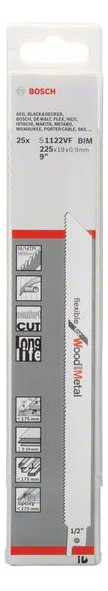 Bild Säbelsägeblatt S 1122 VF Bosch VE à 25 Stück Flexible f Wood and Metal-1