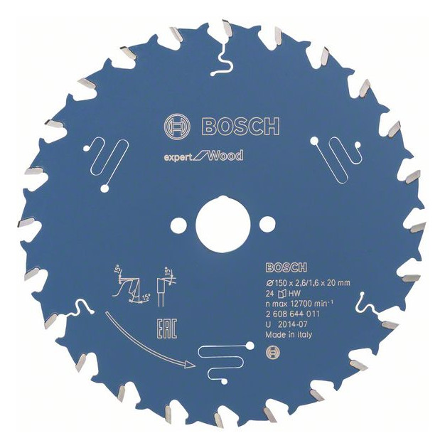 Bild HM-Kreissägeblatt 150x2,6/1,6x20 24Z WBo sch VE à 1 Stück Expert for Wood - BOSCH-0