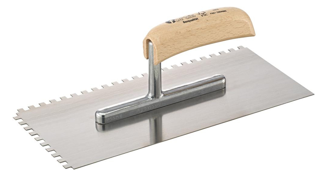 Bild Glättekelle 280x130mm gezahnt 6x6mm FORT IS Bau - fortis-0