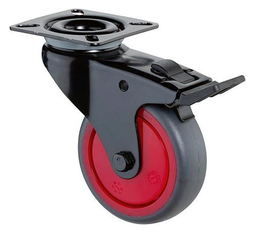 Bild Lenkrolle A820.A85.03 mit Totalfeststell er mit Platte,Ø 75 B 25mm,60kg,TPR - n.a.-0