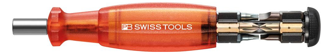 Bild Magazin-Bithalter rot 8-teilig Schlitz, PH, TX PB Swiss Tools-0
