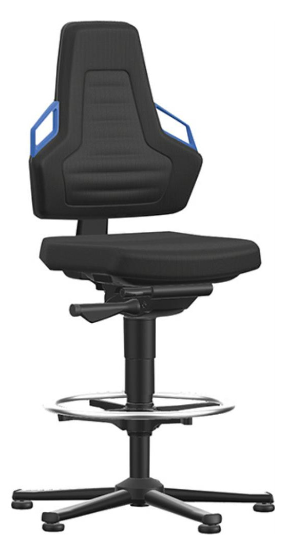 Bild Bimos Arbeitsstuhl Nexxit 3 Griff blau Sitzhöhe 570-820 mm Stoff schwarz,Fußring-0