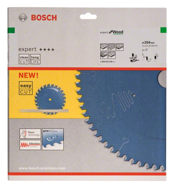 Bild HM-Kreissägeblatt 254x2,4/1,8x30 60Z WBosch VE à 1 Stück Expert for Wood Kappsäg-1