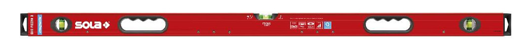 Bild Magnet-Wasserwaage LM Big REDM 3 200cm p ulverbeschichtet Sola-0