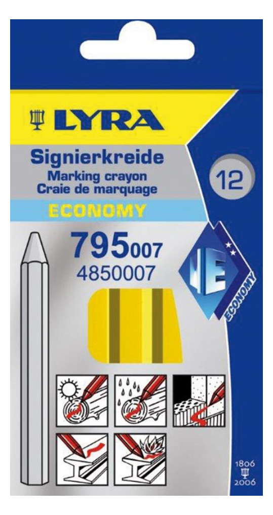 Bild Signierkreide unpapiert 795 gelb a 12St. Lyra-1