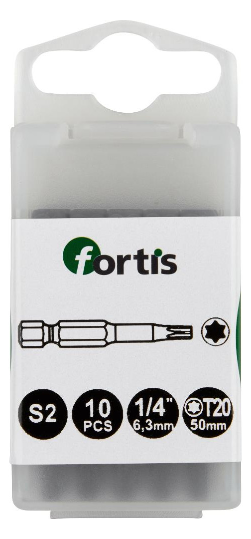 Bild Bit zähhart 1/4"" DIN3126 E6,3 T20x50mm 10er Pack FORTIS-0