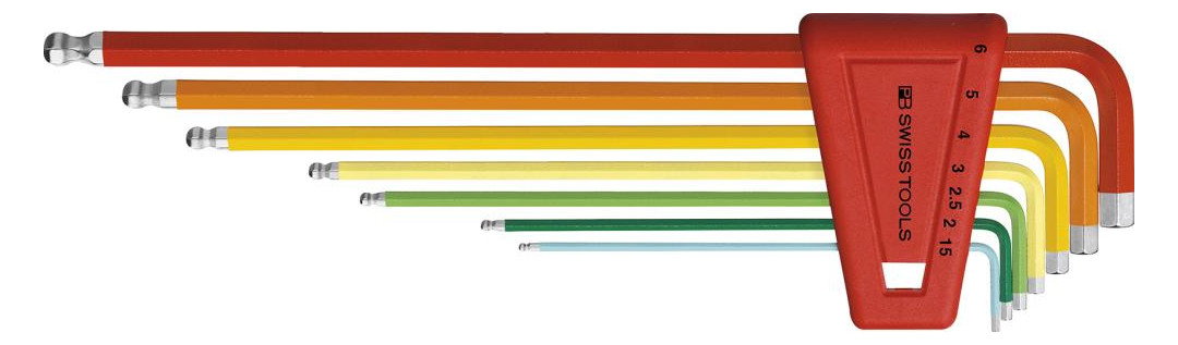 Bild Winkelschraubendreher- Satz im Kunststoffhalter 7-teilig 1,5-6mm Rainbow Kugelko-0