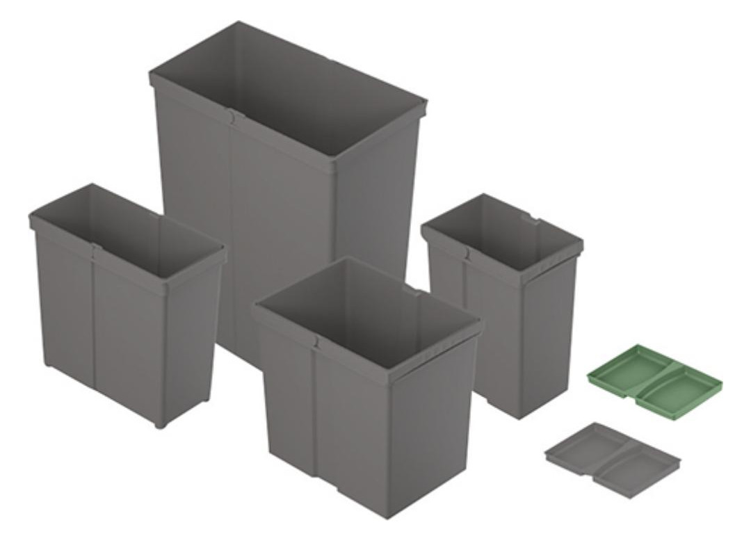 Bild Eimer 29 l, Kunststoff, anthrazit, B x T x H 225 x 304 x 460 mm, Für Abfallsystem AvanTech YOU Pull, ArciTech Pull, InnoTech Pull - Hettich-1